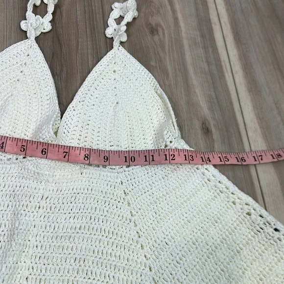 Pol ivory v-neck knit babydoll top size medium - Picture 5 of 6